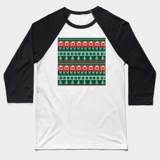 Christmas Burger Pattern Baseball T-Shirt